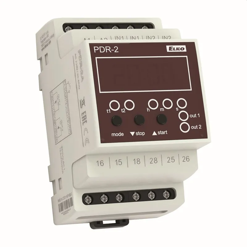 Značkový ELKOEP Relé PDR-2/A 230VAC 3M 16 funkcí digi