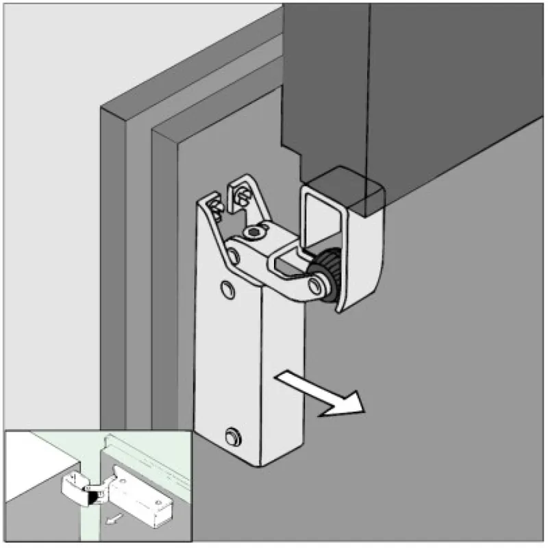 Dveřní tlumič R1400 hák 1014 80N nerez Akční Nabídka