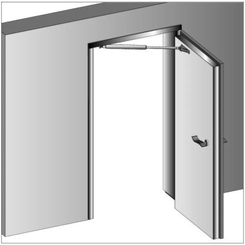 Trendový Omezovač otvírání dveří 14-28-400-1/Öl-600-1000-A-A s aretací bílý hliník RAL 9006