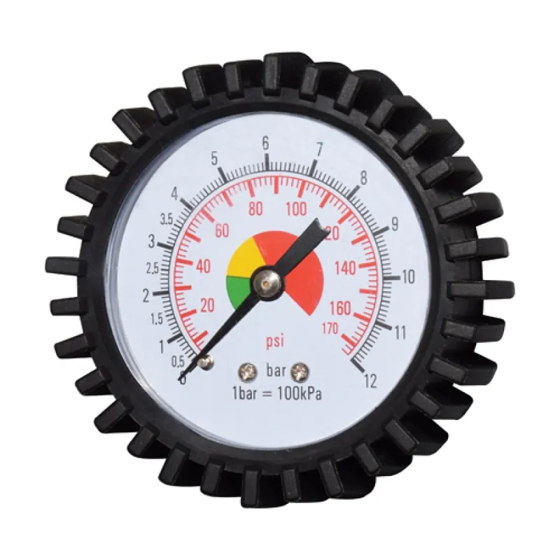 Rychlé Dodání Manometr pneuhustiče 63 mm G1/4" 0-12 bar s pryžovou ochranou
