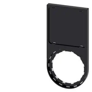 Značkový SIEMENS Držák štítku, plochý, zaoblený, černá barva, pro štítek popisný 27 x 27 mm