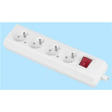 Tovární Cena Zásuvka pohyblivá 4-násobná s vypínačem bílá