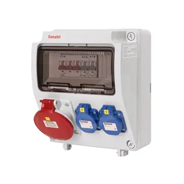 Značkový Zásuvková skříň 2x230V,1x400V/32A, jističe,IP44