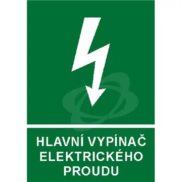 Akční Nabídka Štítek "Hlavní vypínač elektrického proudu" (A4) plast