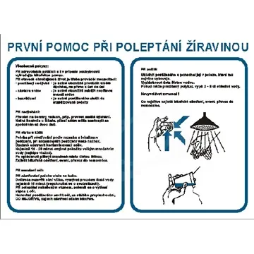 Štítek "První pomoc při poleptání žíravinou" (A3) plast Výhodná Nabídka