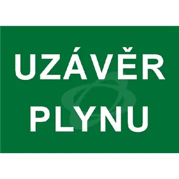 Štítek "Uzávěr plynu" (21x9 cm) plast Cenový Hit