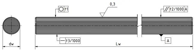 Velkoobchod Tyč WRB 6h6 X46Cr13 - vodící tyč, nerezová